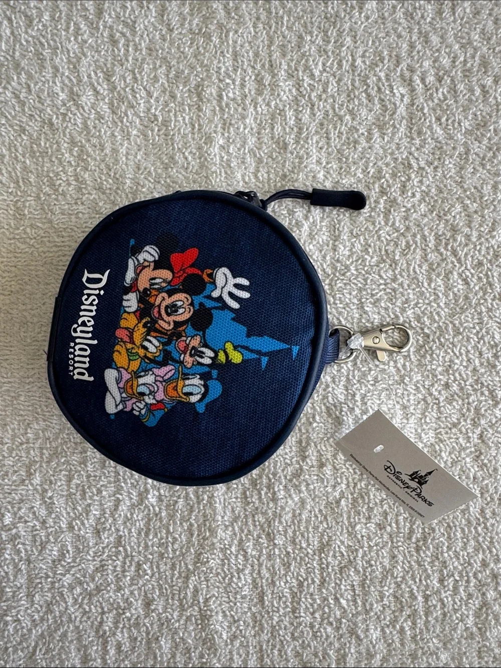 Disney Disneyland Resort Navy Round Mickey & Friends Character Coin Pouch Wallet